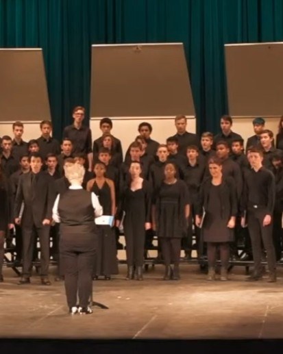 Nelson Koskela performing with the Ruth Asawa School of the Arts choir